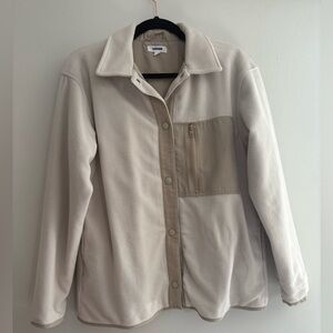 Women's Garage Cream and Tan fleece Jacket 🧸✨🥥